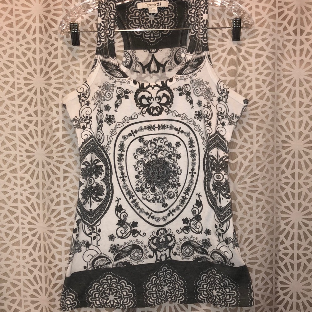 Cute Racerback Gray and White Tank